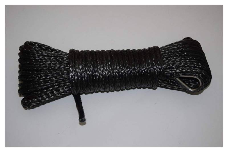 Schwarz 1/4 "* 50ft Synthetisches Windenseil, Bootswindekabel, Synthetisches Windekabel 6mm, abseits des Straßenseils von MEIVIYA
