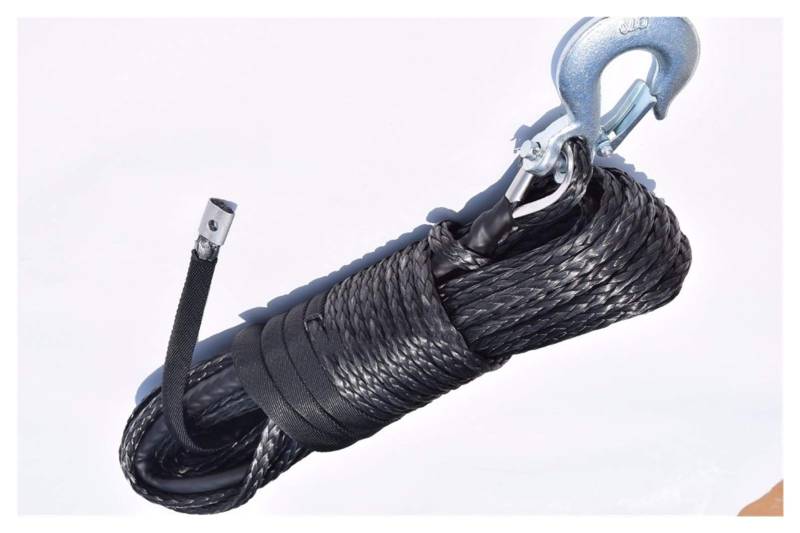 Schwarz 10mm * 30m Ersatz Synthetisches Seil for Winde, Winde Seilverlängerung, AUS-Straßenseil, ATV-Windekabel von MEIVIYA