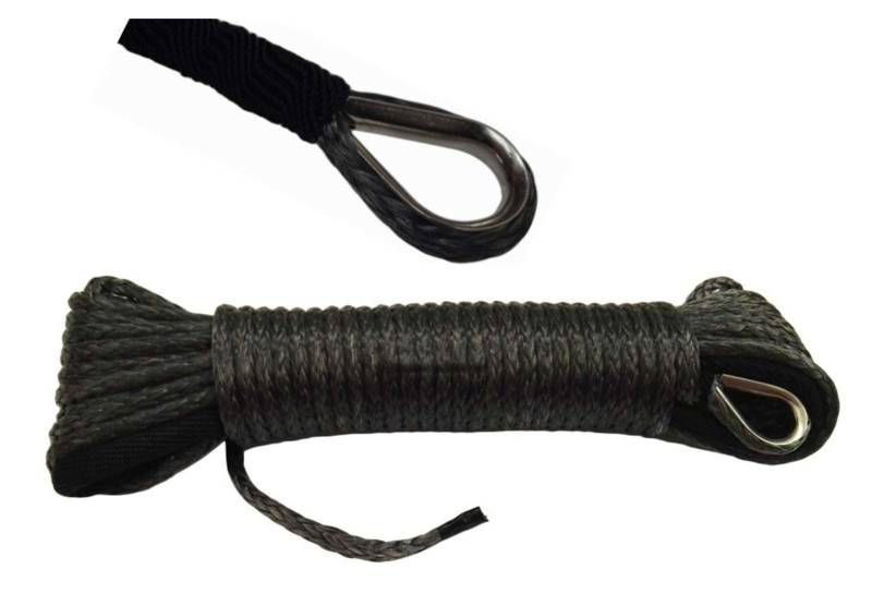 Schwarz 5mm * 15m ATV Winch Line, Synthetisches Windenkabel, ATV Winch Relay, UTV Winch Zubehör von MEIVIYA