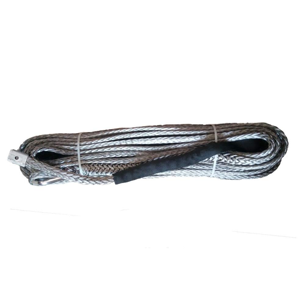 Synthetisches Windenseilkabel-Kit 9mm 30m 12 Strang rote Farbe Geflecht synthetischer Winde Seil 4x4 ATV mit Fingerhut(Noir) von MEIVIYA