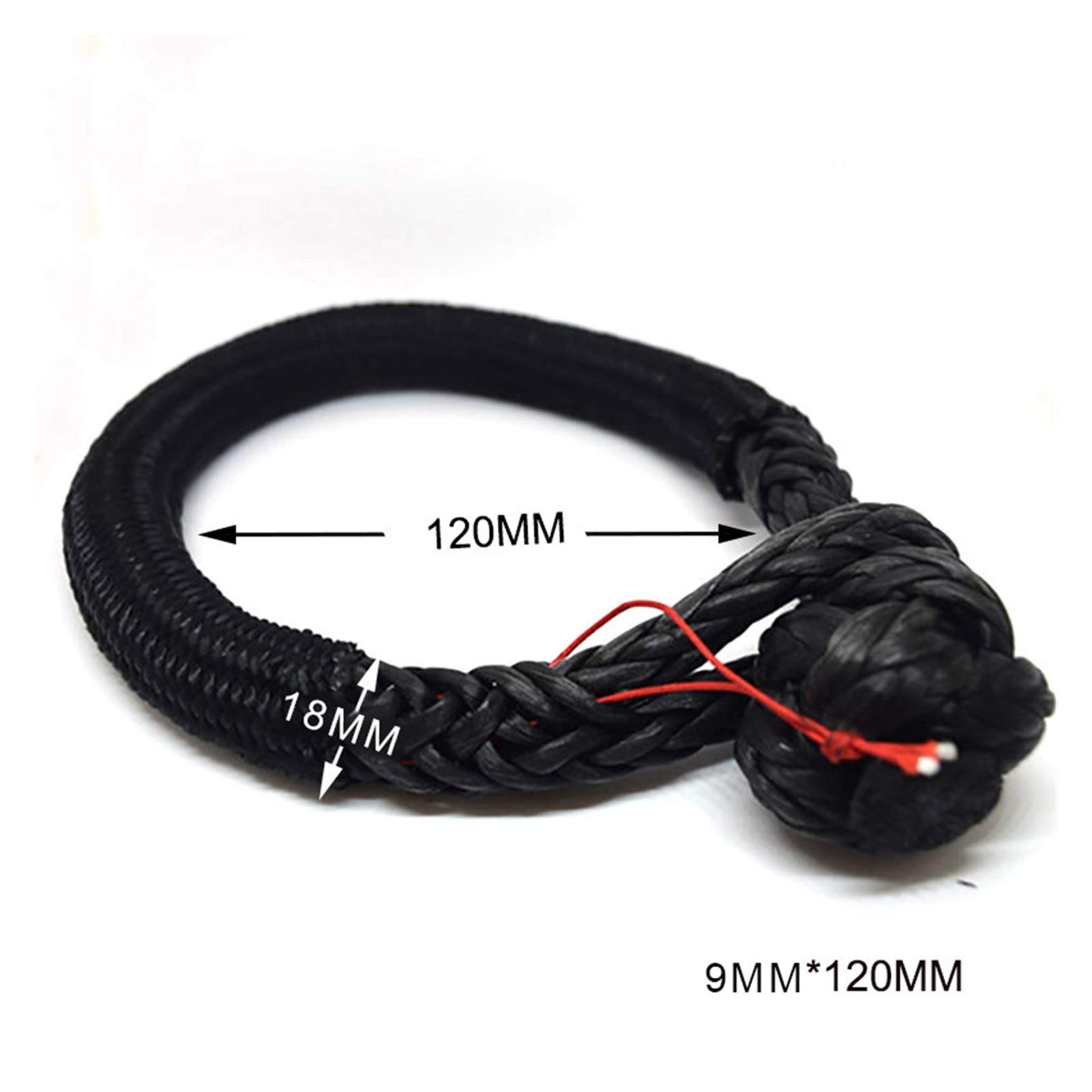 UHMWPE Weiche Fesseln, ATV-Winch-Schäkel for Autoteile, Synthetisches Windenkabel, Kevlar Seilbackel(9mm 120mm 1PC) von MEIVIYA
