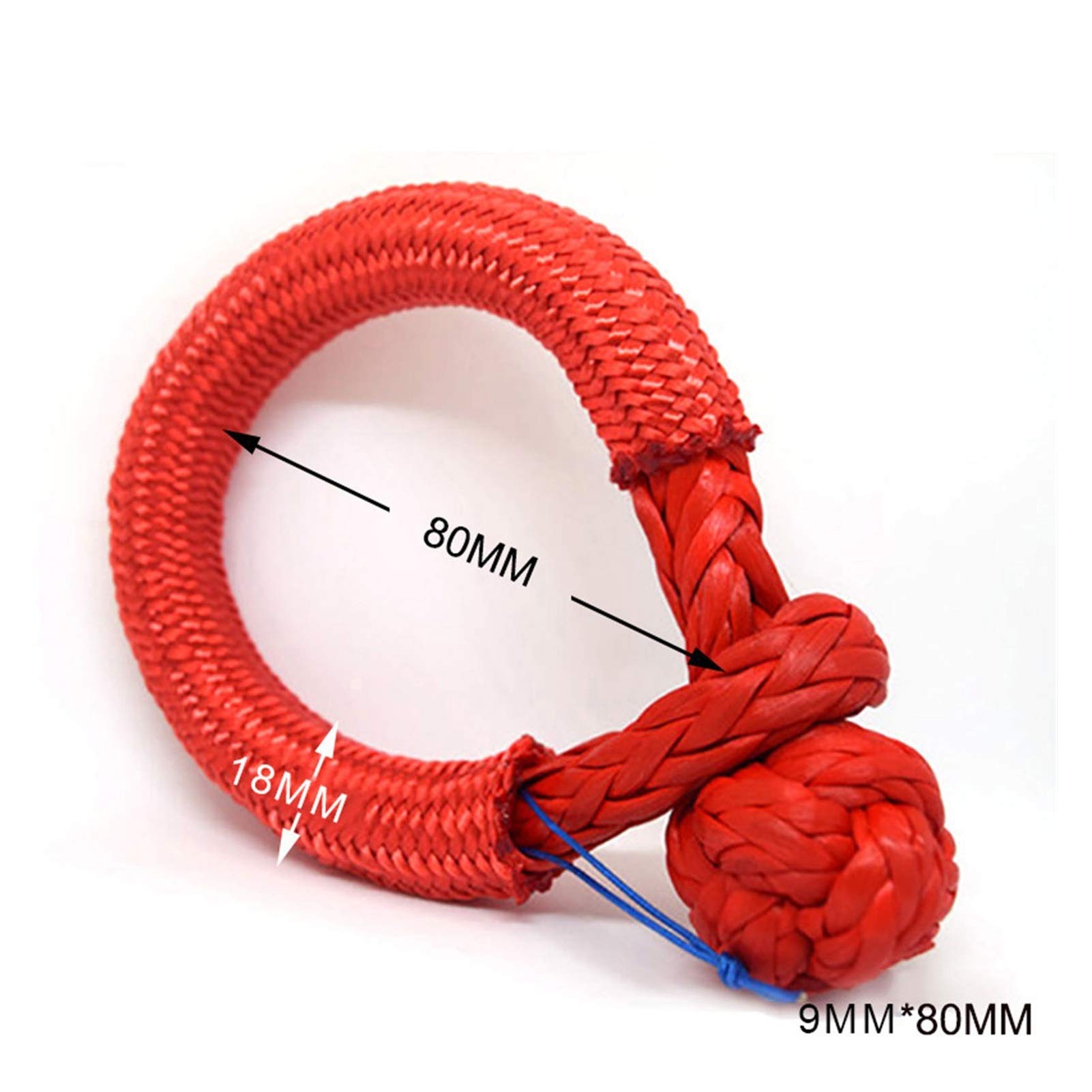UHMWPE Weiche Fesseln, ATV-Winch-Schäkel for Autoteile, Synthetisches Windenkabel, Kevlar Seilbackel(9mm 80mm 1PC) von MEIVIYA