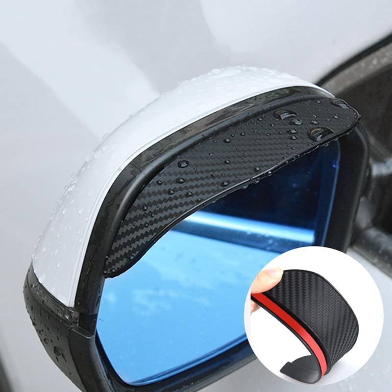 2 Stück Seitenspiegel Regenschutz für Abarth 500 2008-2015, Auto Spiegel Schutz Rückspiegel Regenschutz Kohlefaser Körnung Regen Augenbrauen von MEIYANFA