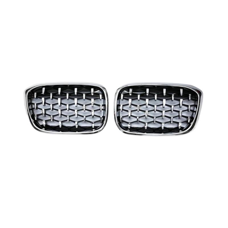 MEIZIYU 2 Stück Auto-Frontstoßstangengrill, passend for X3 G01 G08 X4 G02 2018–2020, Diamantbesatz, Renngitter, Grillzubehör Stoßstangengitter für die Frontpartie(All Silver) von MEIZIYU