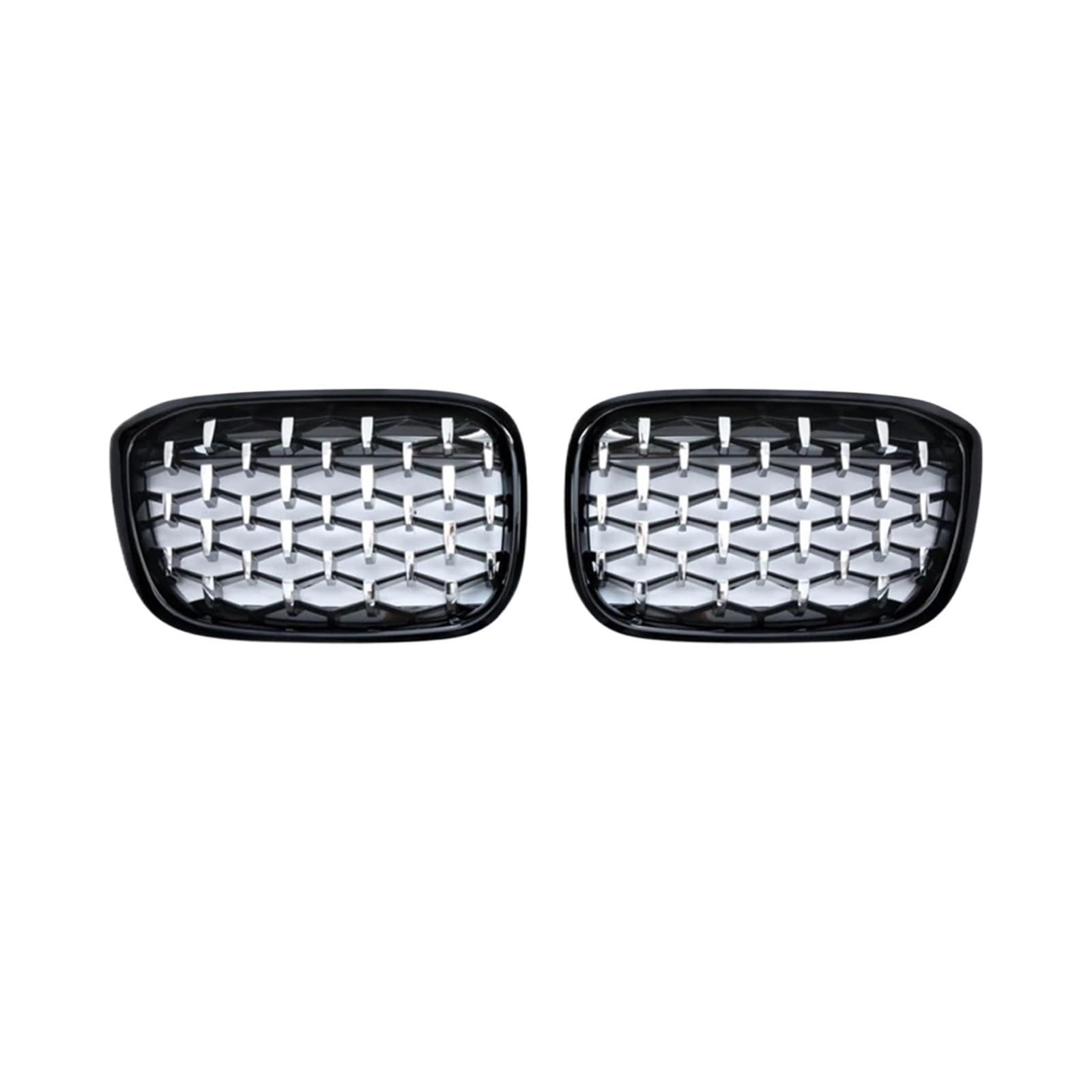 MEIZIYU 2 Stück Auto-Frontstoßstangengrill, passend for X3 G01 G08 X4 G02 2018–2020, Diamantbesatz, Renngitter, Grillzubehör Stoßstangengitter für die Frontpartie(Silver and Black) von MEIZIYU