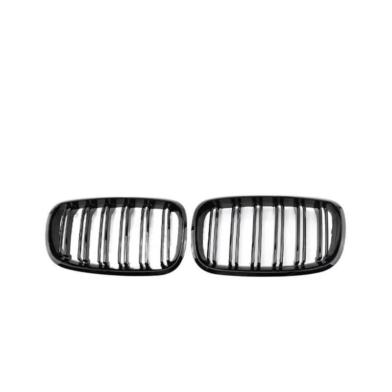 MEIZIYU 2-teiliger Auto-Frontgrill, passend for X5 E70 2006–2013, Stoßstangen-Frontgitter, Autozubehör Stoßstangengitter für die Frontpartie(Dual Gloss Black) von MEIZIYU