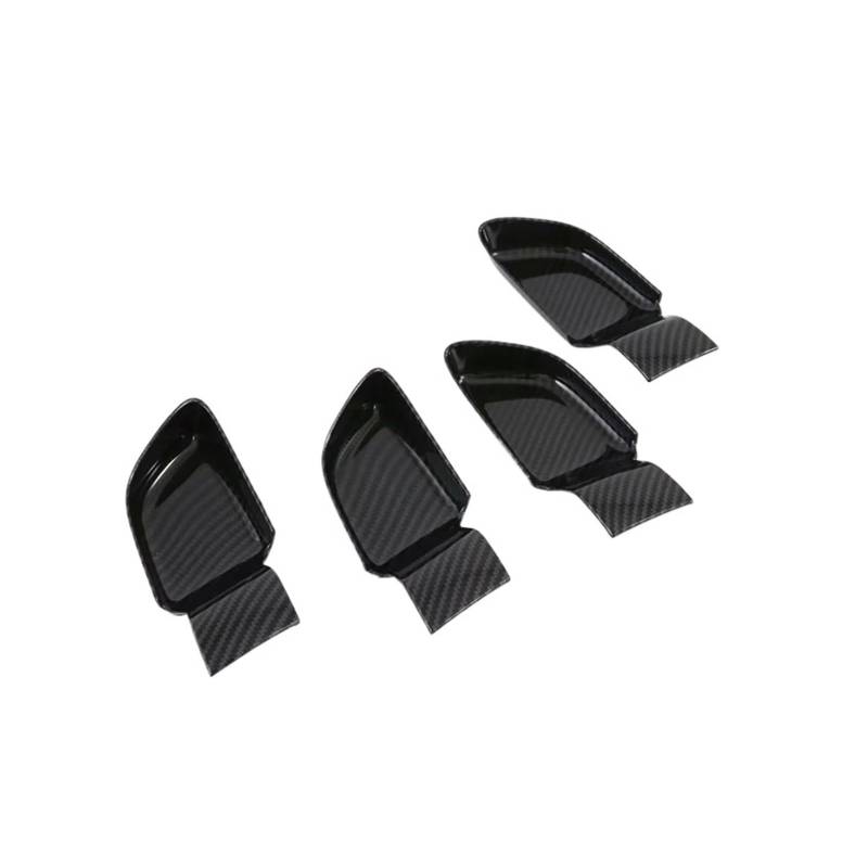 MEIZIYU 4 Teile/satz Innere Türgriff Schüssel Abdeckung Trim, Passend for Hyundai, sonata 2020 ABS Carbon Fiber Protector Auto Aufkleber Styling Zubehör Fensterschalterrahmenverkleidung(Black) von MEIZIYU