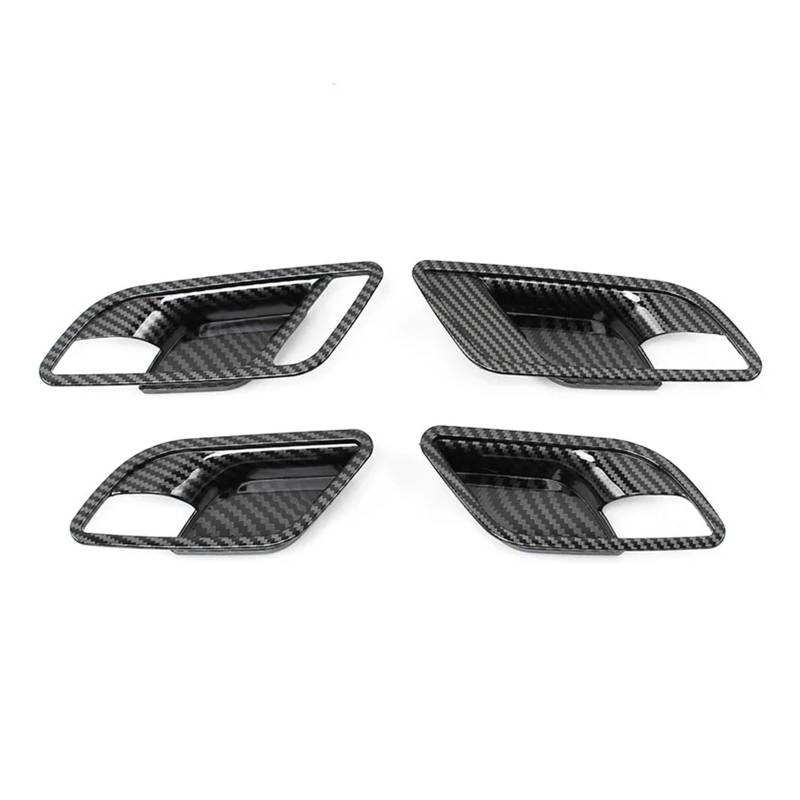 MEIZIYU 4PCS Auto-Innentürgriff-Abdeckungsverkleidung, passend for MG, 5 MG5 2020 2021 Schüssel Kohlefaser ABS Dekoration Rahmen Aufkleber Zubehör Fensterschalterrahmenverkleidung von MEIZIYU