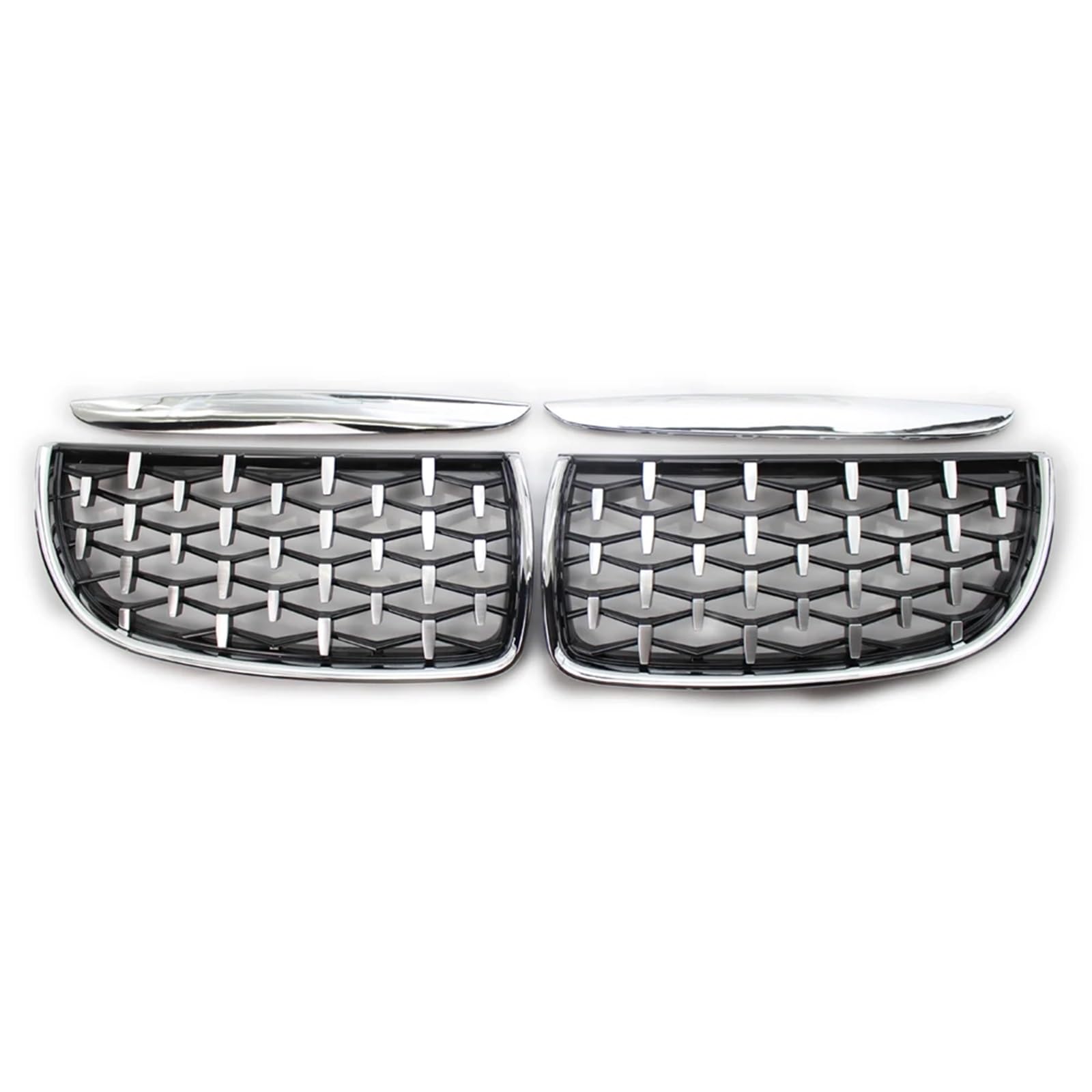 MEIZIYU ABS-Auto-Fronthaubengrill im Diamant-Stil, passend for 3er E90 E91 2005–2008 Stoßstangengitter für die Frontpartie(Sliver) von MEIZIYU