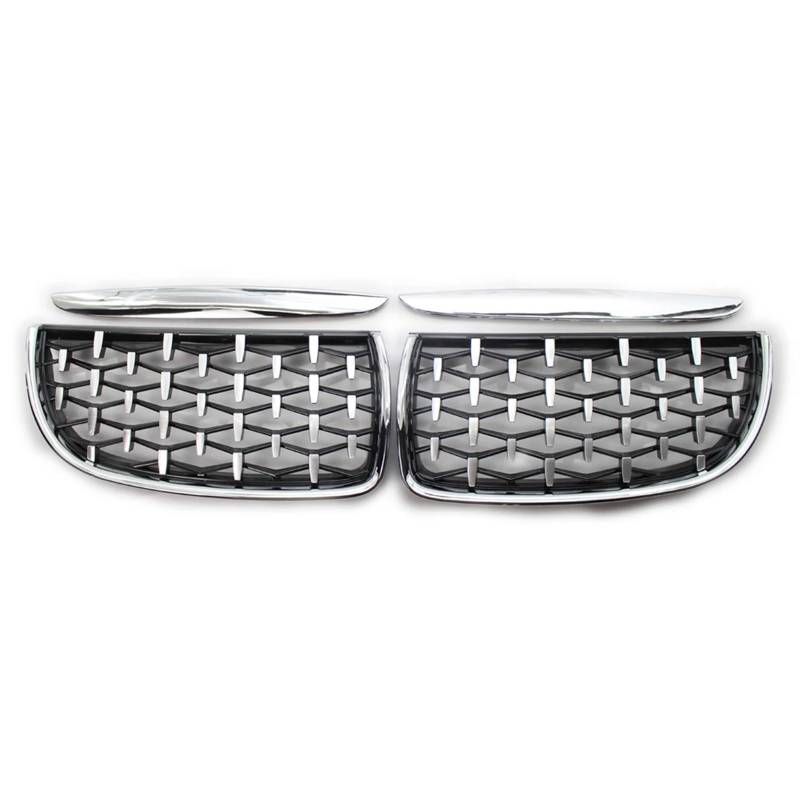 MEIZIYU ABS-Auto-Fronthaubengrill im Diamant-Stil, passend for 3er E90 E91 2005–2008 Stoßstangengitter für die Frontpartie(Sliver) von MEIZIYU