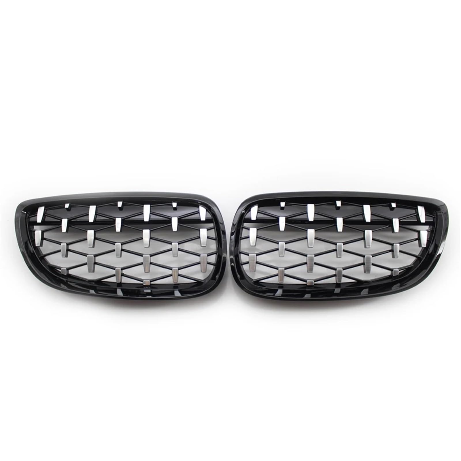 MEIZIYU ABS-Paar Auto-Fronthaubengrill Diamant-Stil Meteor passend for 3er E92 E93 Coupe 2006–2009 Stoßstangengitter für die Frontpartie(Black sliver) von MEIZIYU