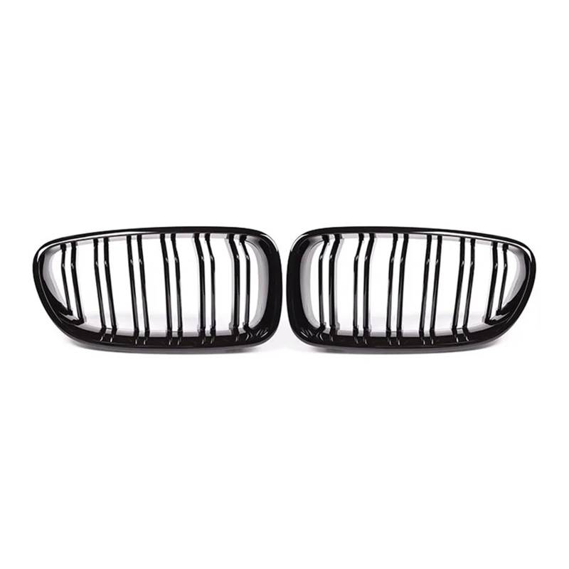 MEIZIYU Auto-Front-Doppellamellengrill, passend for 5er-Serie F10 F11 F18 2010–2017, glänzend schwarzer Grill, Dual-Line-Renngitter Stoßstangengitter für die Frontpartie von MEIZIYU