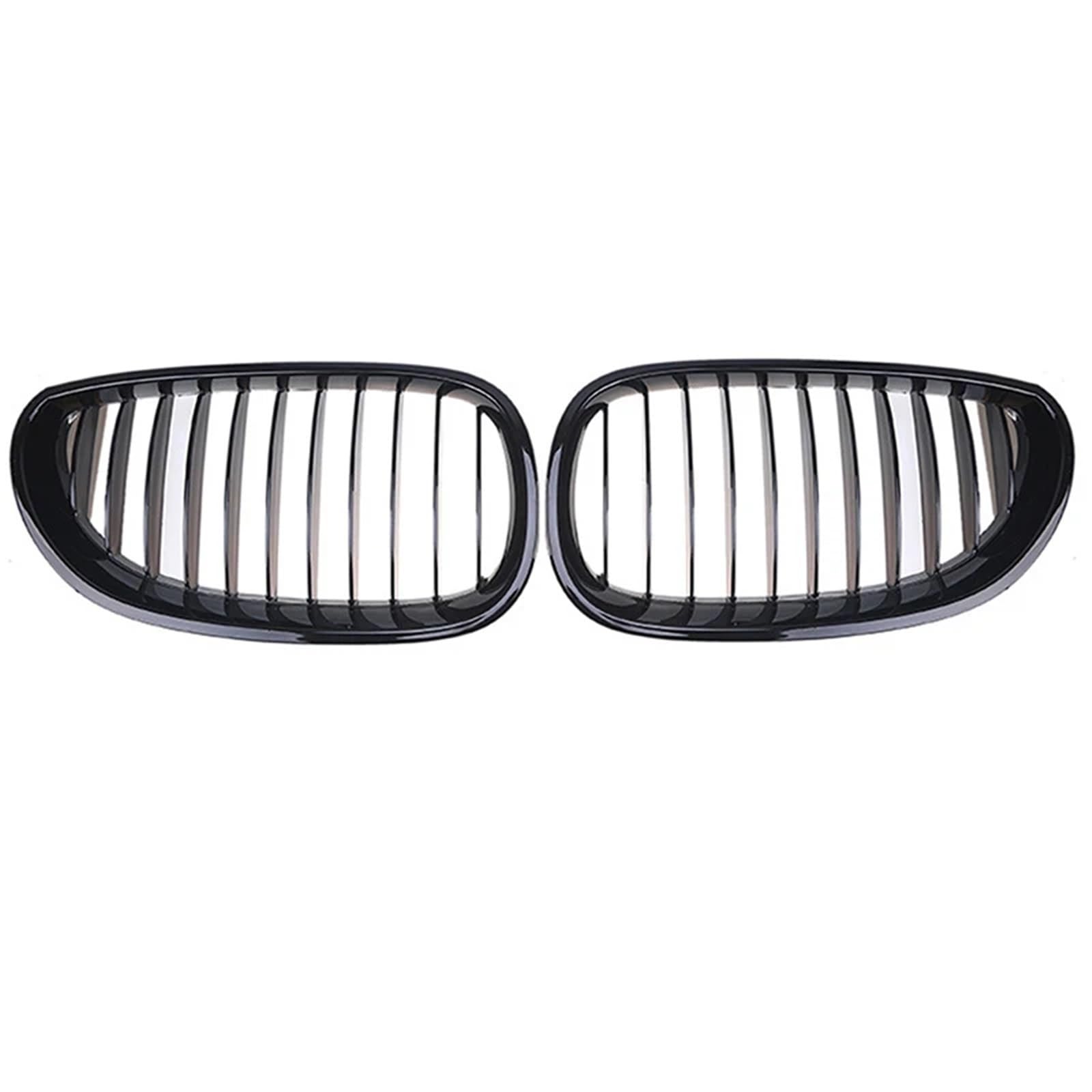 MEIZIYU Auto-Frontgrill, Renngrill, Einzellamellengrill, passend for 5er E60 E61 M5 520I 535I 550I 2004–2009 Stoßstangengitter für die Frontpartie(Gloss Black) von MEIZIYU