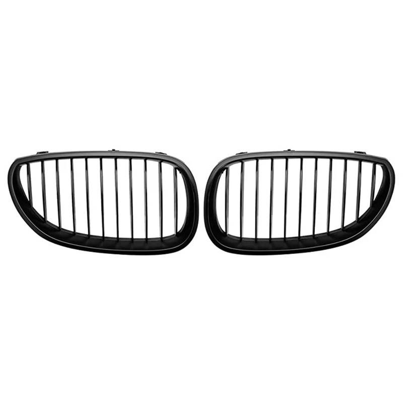 MEIZIYU Auto-Frontgrill, Renngrill, Einzellamellengrill, passend for 5er E60 E61 M5 520I 535I 550I 2004–2009 Stoßstangengitter für die Frontpartie(Matte Black) von MEIZIYU