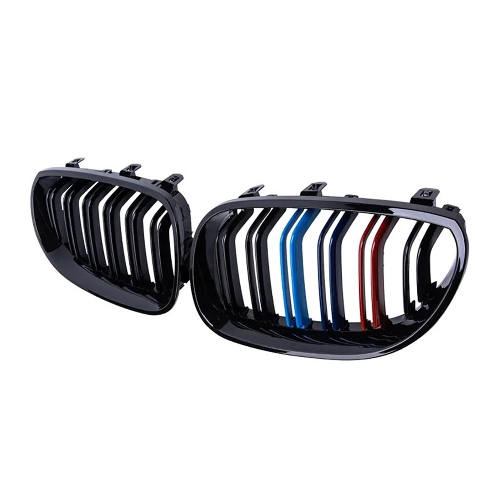 MEIZIYU Auto-Frontgrill, glänzend schwarz, M-Farbe, passend for 5er E60 E61 2003–2010, M5 520i, 523i, 525i, 528i, 530i, 535i, 540i, 520d, 530dd Stoßstangengitter für die Frontpartie(M Color) von MEIZIYU