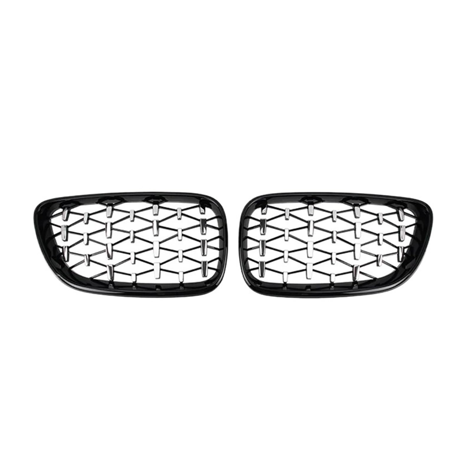 MEIZIYU Auto-Frontgrill, passend for 2er F22 F23 F87 M2 2014–2019, Diamond Racing Grill, Zubehör Stoßstangengitter für die Frontpartie(Black Silver) von MEIZIYU