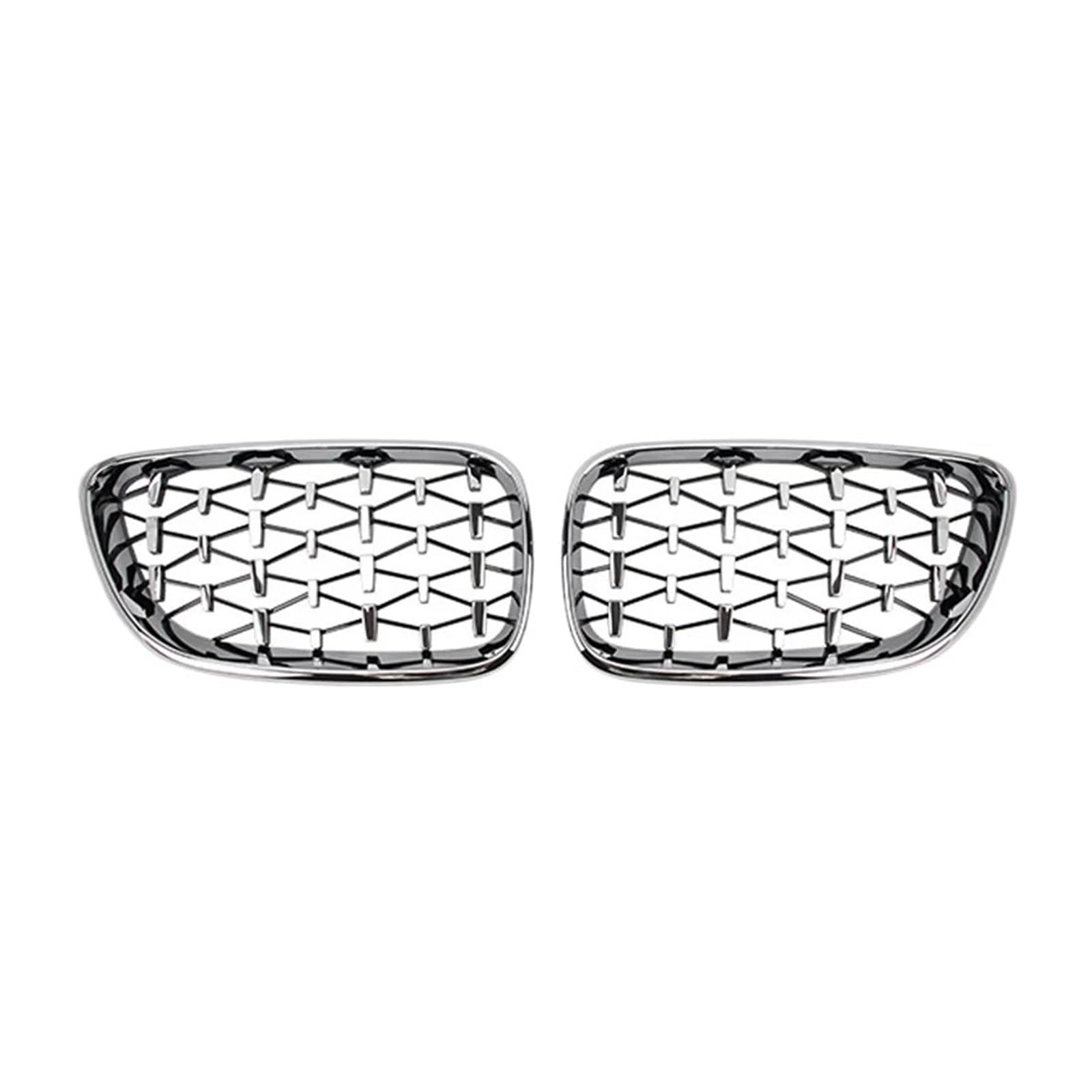 MEIZIYU Auto-Frontgrill, passend for 2er F22 F23 F87 M2 2014–2019, Diamond Racing Grill, Zubehör Stoßstangengitter für die Frontpartie(Silver) von MEIZIYU