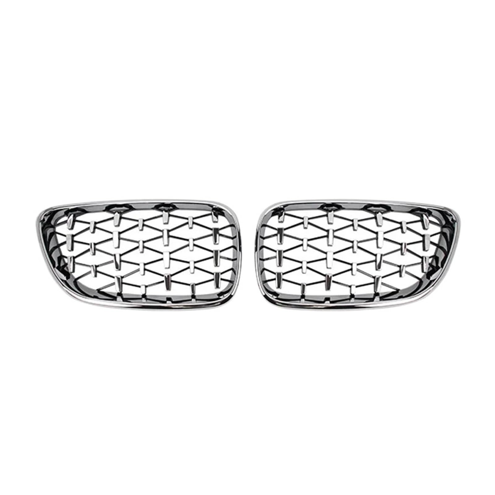MEIZIYU Auto-Frontgrill, passend for 2er F22 F23 F87 M2 2014–2019, Zubehör, Diamond Racing Grill Stoßstangengitter für die Frontpartie(Silver) von MEIZIYU