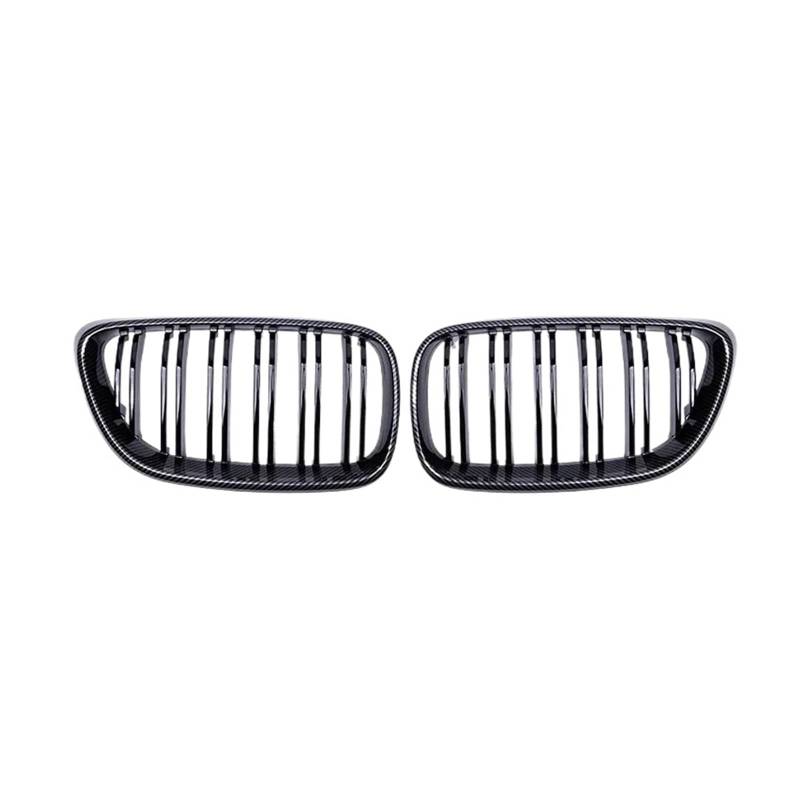 MEIZIYU Auto-Frontgrill, passend for 2er-Serie, F22 F23 F87 M2 2014–2019, Zubehör, Renngrill, glänzend schwarz, zweizeilige Grills Stoßstangengitter für die Frontpartie(Carbon Fiber) von MEIZIYU