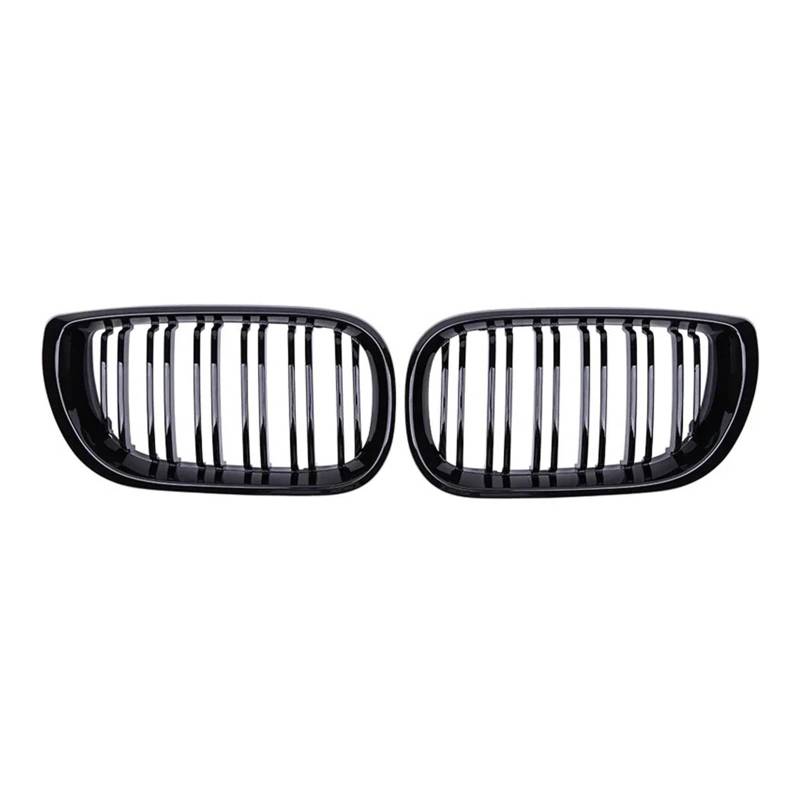 MEIZIYU Auto-Frontgrill, passend for 3er E46 4-Türer 2002–2005, Auto-Ersatz, glänzend schwarzer Kühlergrill, Doppellamellenhaube, Renngrills Stoßstangengitter für die Frontpartie von MEIZIYU