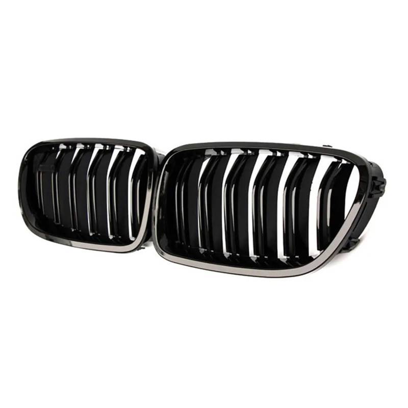 MEIZIYU Auto-Frontgrill, passend for 5er F10 F11 F18 520i 520d 530i 540i 535i 525i 530d 2010–2017, Dual-Lamellen-Grill, Renngrill Stoßstangengitter für die Frontpartie von MEIZIYU