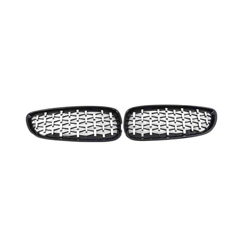 MEIZIYU Auto-Frontgrill, passend for E89 Z4 2009–2016, Chrom-Diamant-Mesh-Grill im Meteor-Stil Stoßstangengitter für die Frontpartie(Black silver) von MEIZIYU