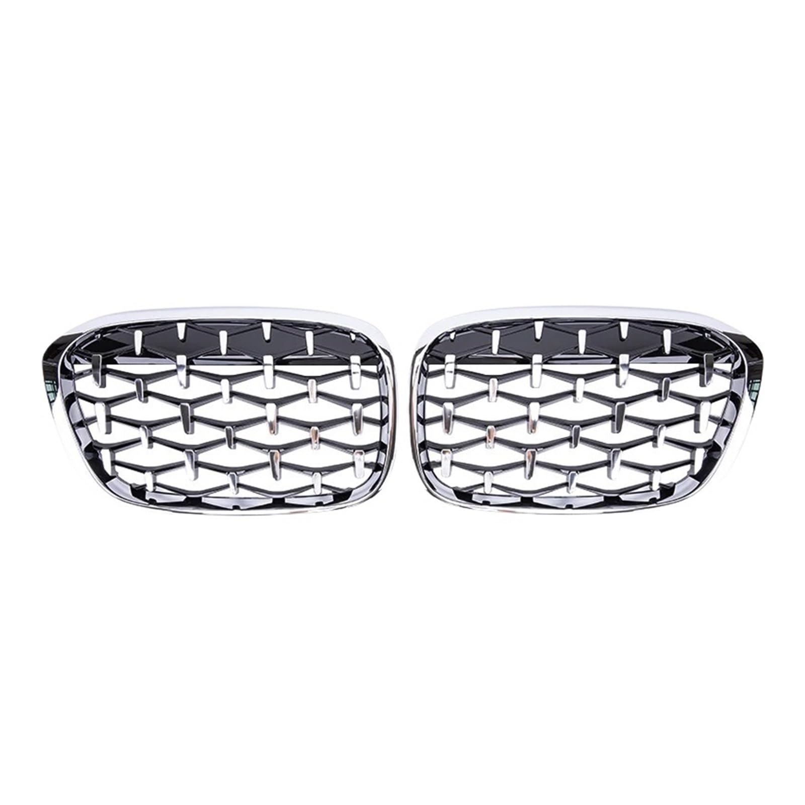 MEIZIYU Auto-Frontgrill, passend for X1 F48 F49 2016–2019, Renngrill, Grills, Zubehör, Grills, Auto-Styling-Gitter, Diamant Stoßstangengitter für die Frontpartie(Full Silver) von MEIZIYU