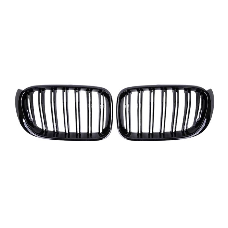 MEIZIYU Auto-Frontgrill, passend for X3, F25 X4 F26 2014–2017, Doppellamellengitter, ABS-Zubehör, Grills, Renngrill Stoßstangengitter für die Frontpartie(Gloss Black) von MEIZIYU