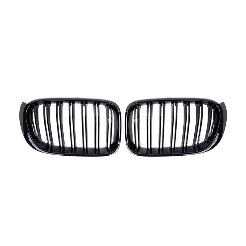 MEIZIYU Auto-Frontgrill, passend for X3, F25 X4 F26 2014–2017, Grills, Renngrill, glänzend schwarz, Doppellamellengitter, ABS-Grillzubehör Stoßstangengitter für die Frontpartie von MEIZIYU