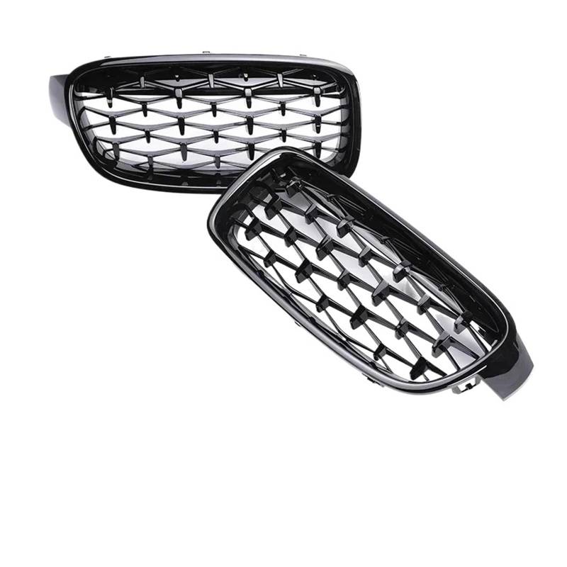 MEIZIYU Auto-Frontstoßstangengitter, passend for 3er-Serie, F30 F35 F31 2012–2019, Ersatz-Renngitter im Stern-Diamant-Stil Stoßstangengitter für die Frontpartie(Full Black) von MEIZIYU