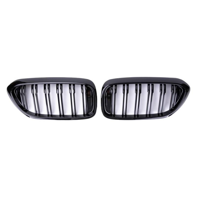 MEIZIYU Auto-Frontstoßstangengitter, passend for 5er G30 G38 525I 530I 540I 550I 2018–2020, Doppellamellengrill, glänzend schwarzer Grill Stoßstangengitter für die Frontpartie von MEIZIYU