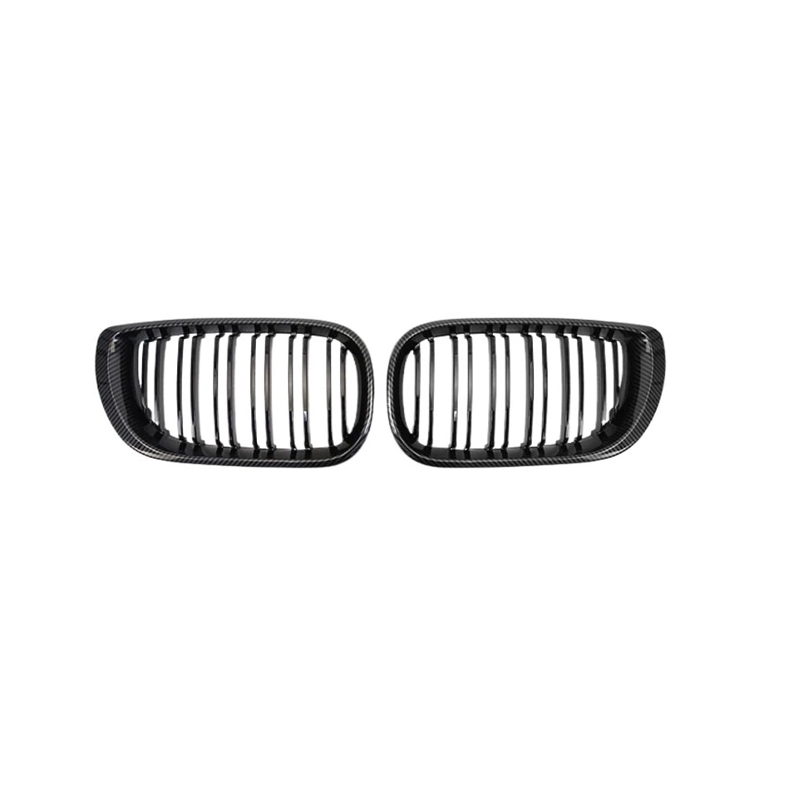 MEIZIYU Auto-Frontstoßstangengitter, passend for E46 3er-Serie 2002–2005, 4-Türer-Grills, Renngrill, ABS, Dual Line Stoßstangengitter für die Frontpartie(Carbon Fiber) von MEIZIYU
