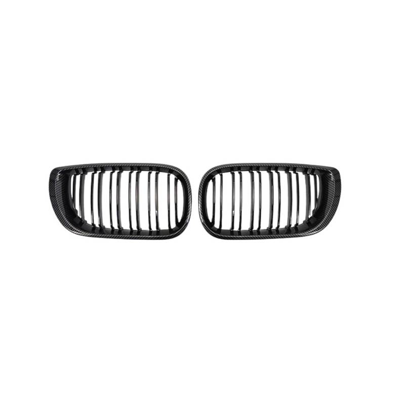 MEIZIYU Auto-Frontstoßstangengitter, passend for E46 3er-Serie 2002–2005, 4-Türer-Grills, Renngrill, ABS, Dual Line Stoßstangengitter für die Frontpartie(Carbon Fiber) von MEIZIYU