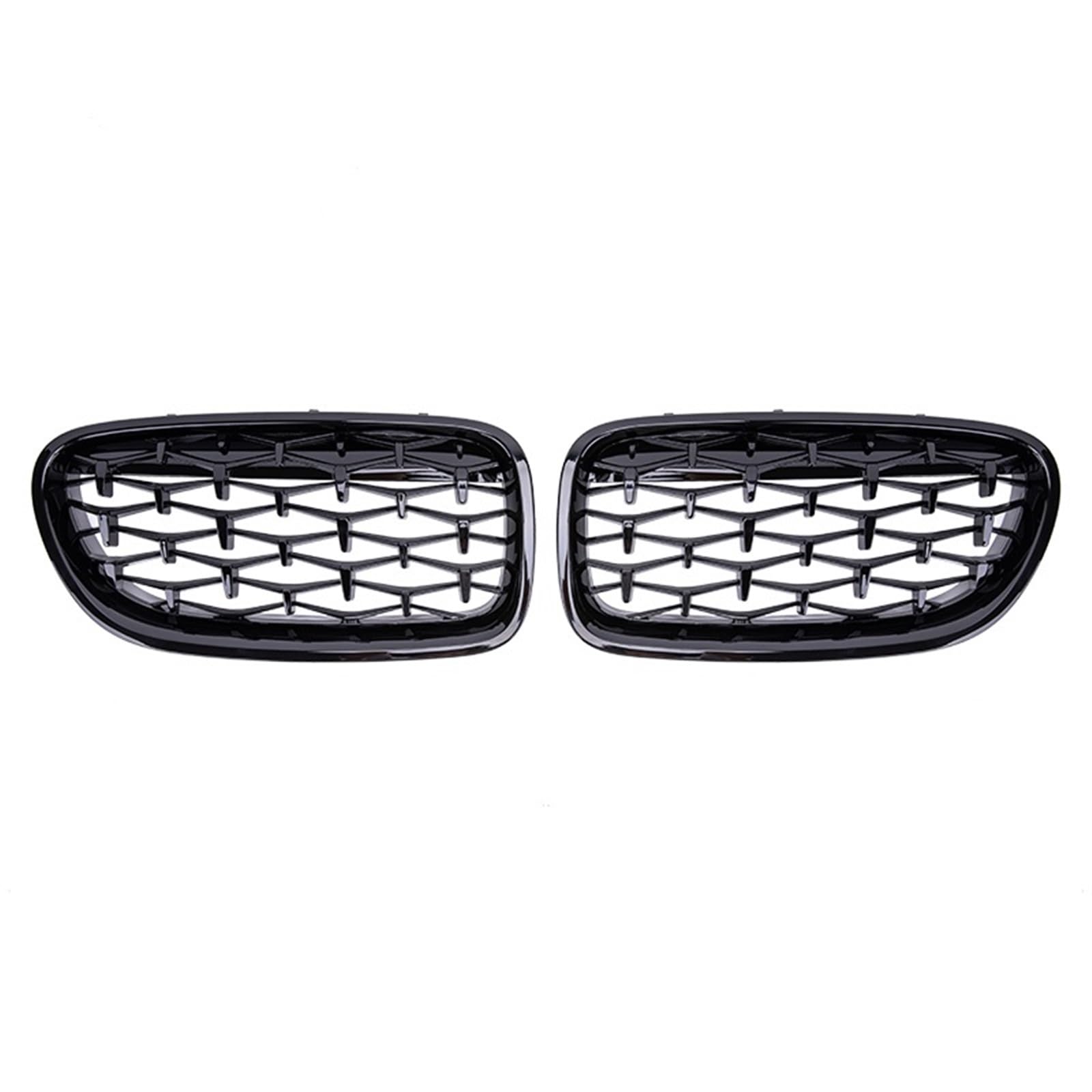 MEIZIYU Auto-Frontstoßstangengrill, Diamant-Renngrill, passend for 5er F10 F11 F18 520 523 525 530i M5 2010–2017 Stoßstangengitter für die Frontpartie(Gloss Black) von MEIZIYU
