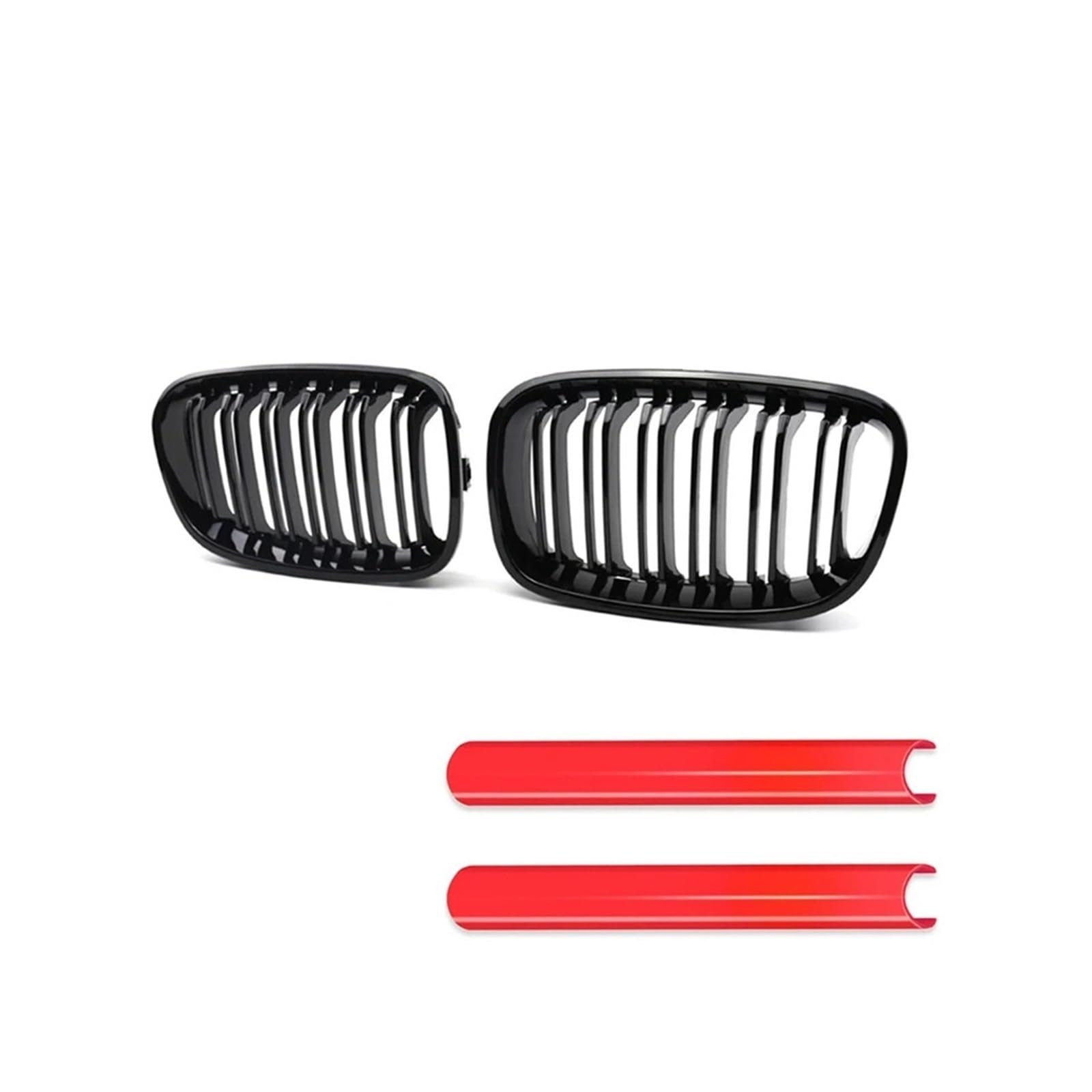 MEIZIYU Auto-Frontstoßstangengrill, Ersatzgitter, Zierstreifen, passend for 1er F20 F21 116i 118i 11–14 Stoßstangengitter für die Frontpartie(Red) von MEIZIYU