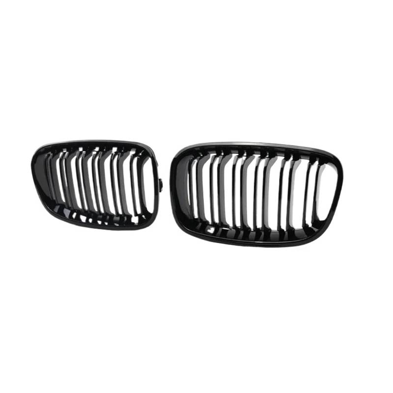 MEIZIYU Auto-Frontstoßstangengrill, passend for 1er F20 F21 2011–2014, Ersatz-Doppellamellen, glänzend schwarze Gitter, Renngrills Stoßstangengitter für die Frontpartie(Gloss Black) von MEIZIYU