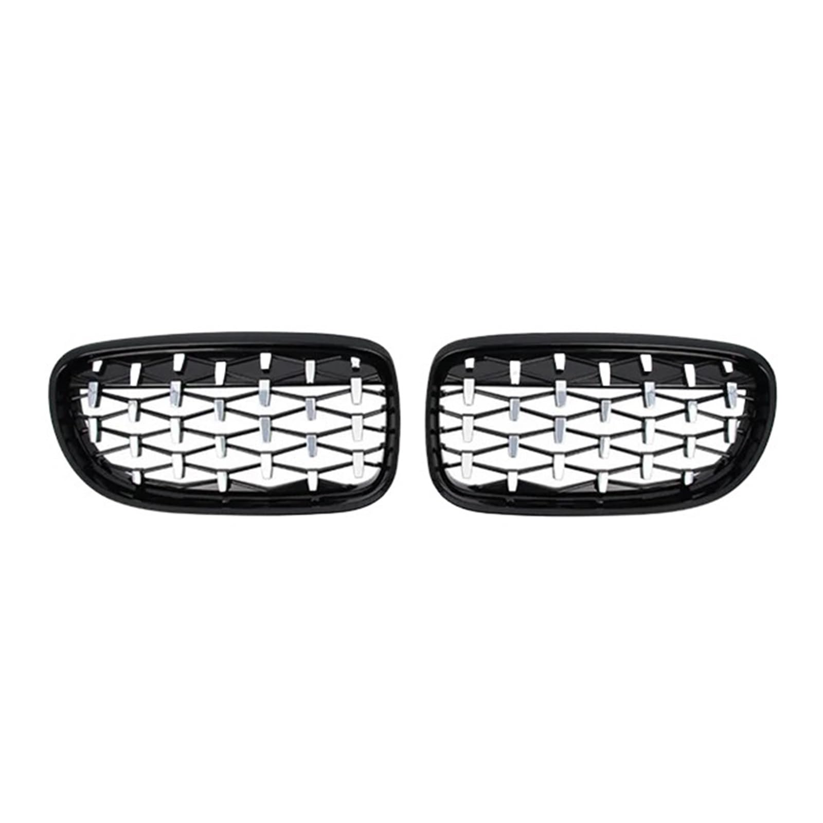 MEIZIYU Auto-Frontstoßstangengrill, passend for 3er-Serie E90 E91 2009–2012, Racing-Grill, Diamant-Grills, Ersatzteile Stoßstangengitter für die Frontpartie(Black Frame Silver) von MEIZIYU