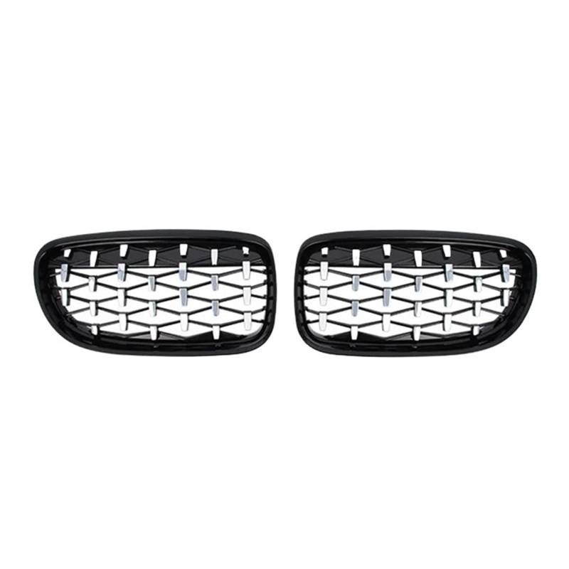 MEIZIYU Auto-Frontstoßstangengrill, passend for 3er-Serie E90 E91 2009–2012, Racing-Grill, Diamant-Grills, Ersatzteile Stoßstangengitter für die Frontpartie(Black Frame Silver) von MEIZIYU