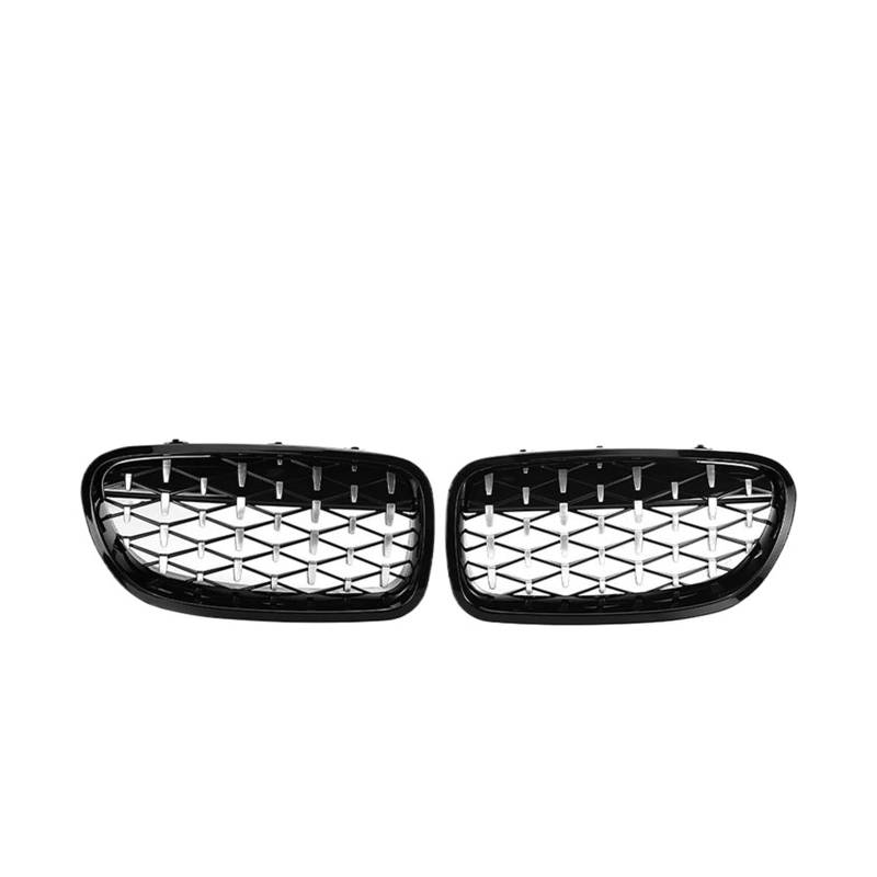 MEIZIYU Auto-Frontstoßstangengrill, passend for 5er-Serie, F10 F11 F18 2010–2017 Stoßstangengitter für die Frontpartie(Black and Silver) von MEIZIYU