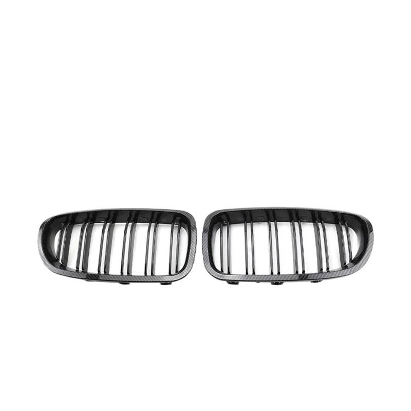 MEIZIYU Auto-Frontstoßstangengrill, passend for 5er-Serie, F10 F11 F18 2010–2017 Stoßstangengitter für die Frontpartie(Dual Carbon Style) von MEIZIYU