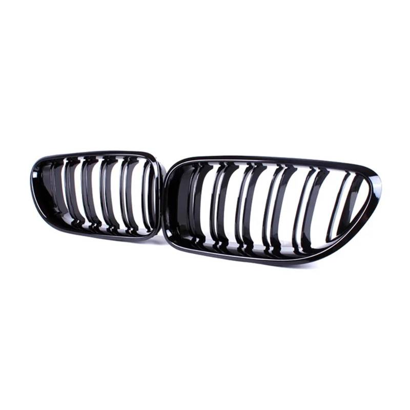 MEIZIYU Auto-Frontstoßstangengrill, passend for 6er, F06, F12, F13, M6 2012–2017, Doppellamellengrill, Renngrills Stoßstangengitter für die Frontpartie(Gloss Black) von MEIZIYU
