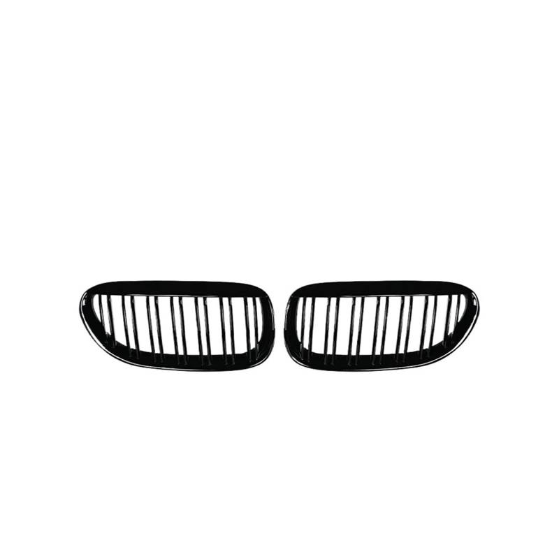 MEIZIYU Auto-Frontstoßstangengrill, passend for 6er E63 2006–2010, Doppellamellen-Autozubehör Stoßstangengitter für die Frontpartie(Gloss Black) von MEIZIYU