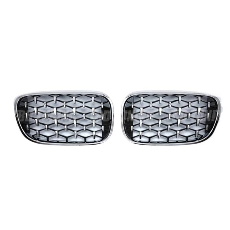 MEIZIYU Auto-Frontstoßstangengrill, passend for 7er G11 G12 730li 740li 2016–2019, Auto-ABS-Grills, Grillteile, Diamond Racing Grills Stoßstangengitter für die Frontpartie(Silver) von MEIZIYU