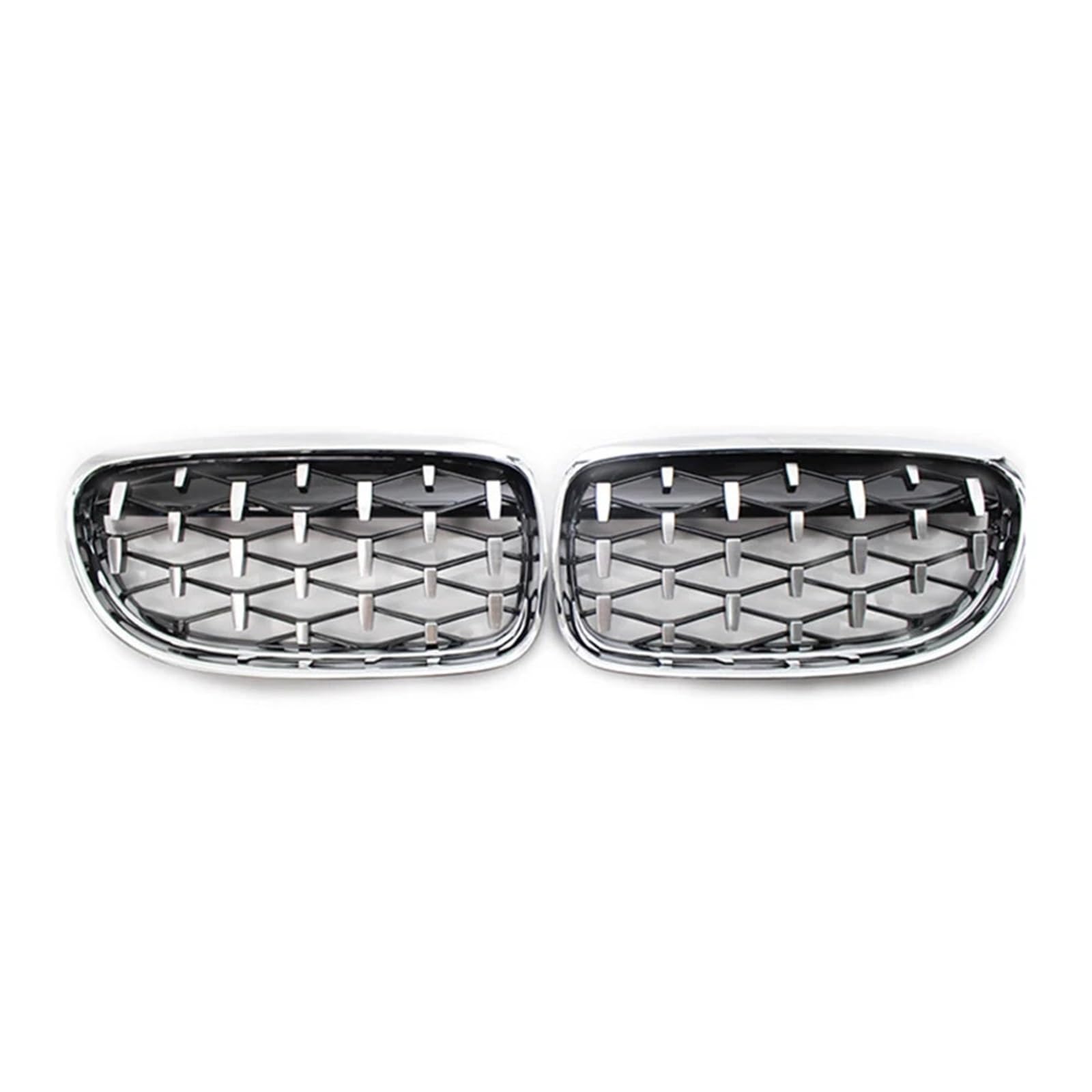 MEIZIYU Auto-Frontstoßstangengrill, passend for E90 E91 318i 320i 325i 328i 2009–2012, Diamond Grills, Renngrill, Auto-Styling-Gitter Stoßstangengitter für die Frontpartie(All Silver) von MEIZIYU