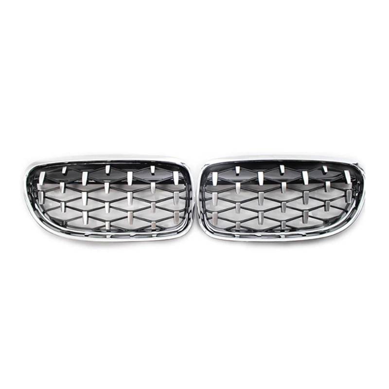 MEIZIYU Auto-Frontstoßstangengrill, passend for E90 E91 318i 320i 325i 328i 2009–2012, Diamond Grills, Renngrill, Auto-Styling-Gitter Stoßstangengitter für die Frontpartie(All Silver) von MEIZIYU