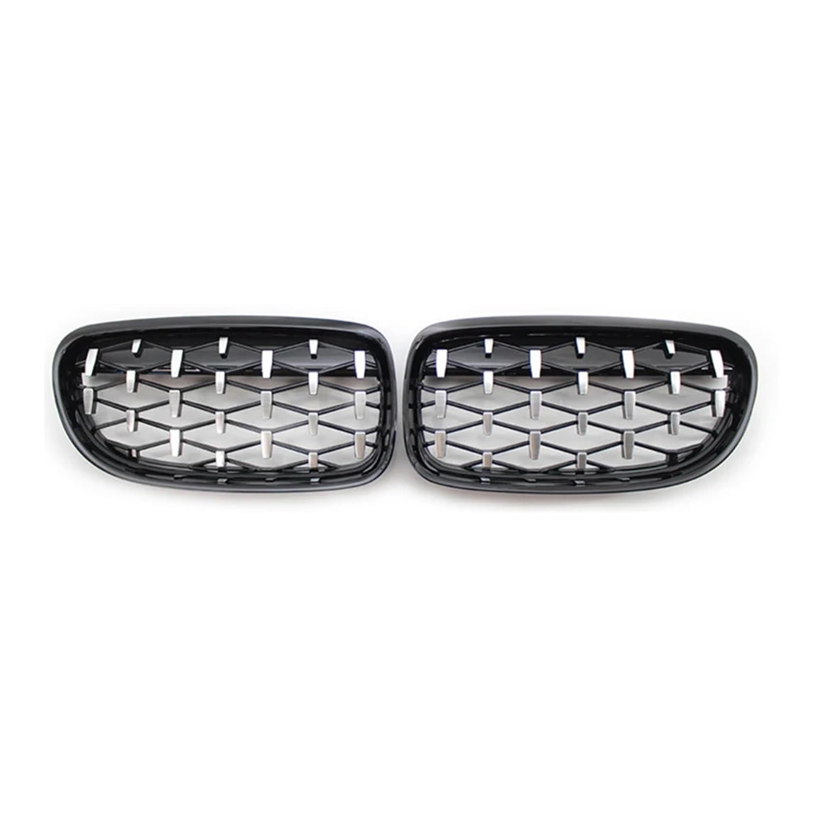 MEIZIYU Auto-Frontstoßstangengrill, passend for E90 E91 318i 320i 325i 328i 2009–2012, Diamond Grills Racing Grill Auto Styling Stoßstangengitter für die Frontpartie(Silver and Black) von MEIZIYU