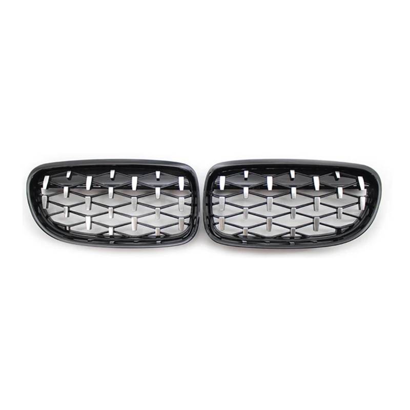 MEIZIYU Auto-Frontstoßstangengrill, passend for E90 E91 318i 320i 325i 328i 2009–2012, Diamond Grills Racing Grill Auto Styling Stoßstangengitter für die Frontpartie(Silver and Black) von MEIZIYU