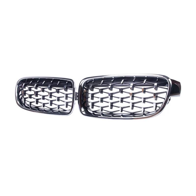 MEIZIYU Auto-Frontstoßstangengrill, passend for F30 F31 F35 3er-Serie 320 323 325 330i 2013–2019, Gitter im Diamant-Stil, Renngrills Stoßstangengitter für die Frontpartie(Full Silver) von MEIZIYU