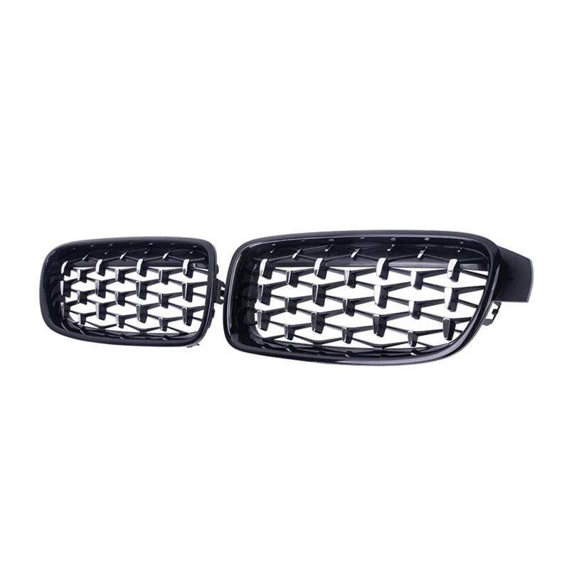 MEIZIYU Auto-Frontstoßstangengrill, passend for F30 F31 F35 3er-Serie 320 323 325 330i 2013–2019, Gitter im Diamant-Stil, Renngrills Stoßstangengitter für die Frontpartie(Silver and Black) von MEIZIYU
