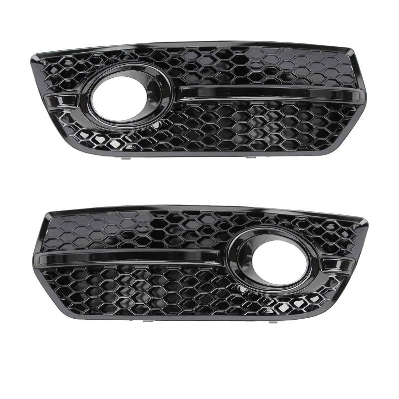 MEIZIYU Auto-Frontstoßstangengrill, passend for Q5, 2009–2012, Nebelscheinwerfer-Renngrills mit Chromstreifen, Ersatzzubehör, Nebelscheinwerferabdeckung Stoßstangengitter für die Frontpartie(Black) von MEIZIYU